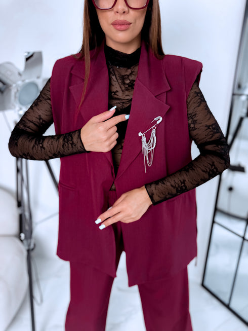 Komplekts "INTENSE 22666" - veste + bikses - BORDO